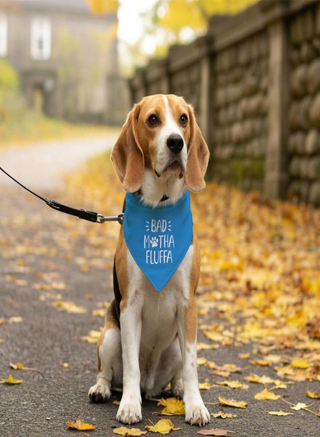 ZPPRJF Bad Motha Fluffa Dog Bandana, Funny Pet Triangle Scarf Accessories, Blue Dog Bandana, Printed Dogs Bandanas Gift for Dogs Lover Birthday or Christmas - Image 5